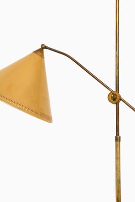 Floor Lamp in Brass with Original Yellow Lamp Shade, 1950s-SC-1796791