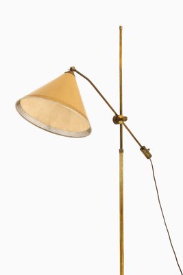 Floor Lamp in Brass with Original Yellow Lamp Shade, 1950s-SC-1796791