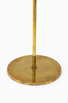 Floor Lamp in Brass with Original Yellow Lamp Shade, 1950s-SC-1796791