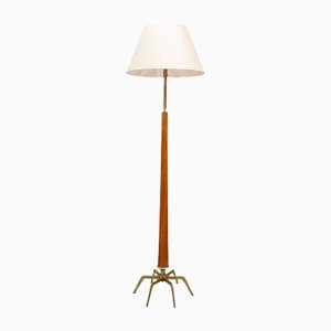 Floor Lamp in Bronze and Wood-UJE-1233482