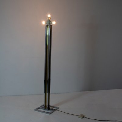 Floor Lamp in Chromed Steel and Polished Brass-SXX-1077243