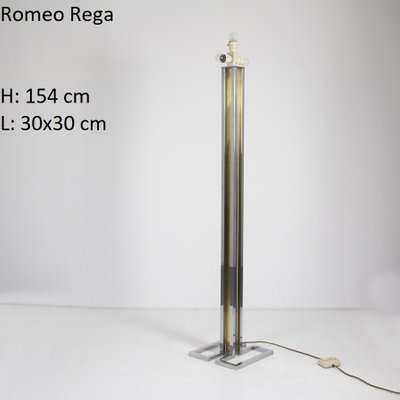 Floor Lamp in Chromed Steel and Polished Brass-SXX-1077243