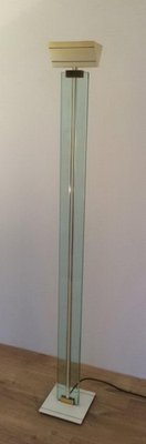 Floor Lamp in Glass, Brass and Lacquered Metal-BA-1365632