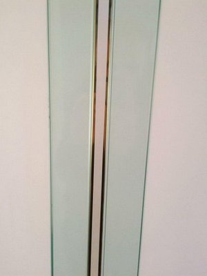 Floor Lamp in Glass, Brass and Lacquered Metal-BA-1365632