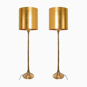 Floor Lamp in Gold by Ingo Maurer for Design M, Germany, 1968, Set of 2-VDW-1287204