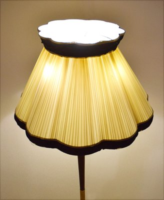 Floor Lamp in Mahogany & Brass, 1950s-HS-1389734