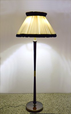 Floor Lamp in Mahogany & Brass, 1950s-HS-1389734