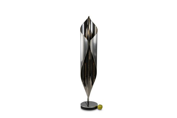 Floor Lamp in Polished and Brushed Metal, 1970s-CEJ-1702353