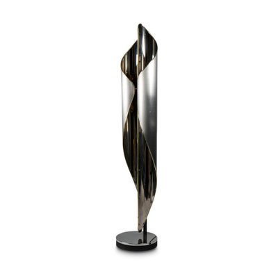 Floor Lamp in Polished and Brushed Metal, 1970s-CEJ-1702353