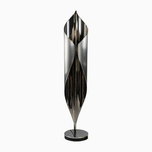 Floor Lamp in Polished and Brushed Metal, 1970s-CEJ-1702353