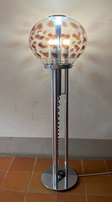 Floor Lamp in Steel and Murano Glass attributed to Mazzega, Italy, 1960s-TKR-1703285