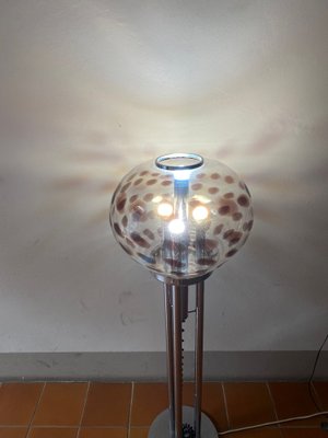 Floor Lamp in Steel and Murano Glass attributed to Mazzega, Italy, 1960s-TKR-1703285