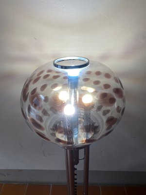 Floor Lamp in Steel and Murano Glass attributed to Mazzega, Italy, 1960s-TKR-1703285