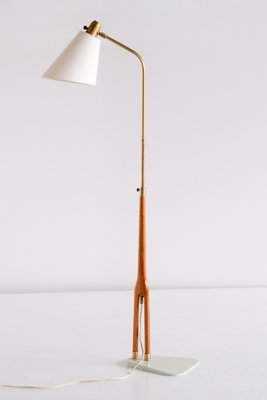 Floor Lamp in Teak and Brass by Hans Bergström for ASEA, Sweden, 1950s-FMT-989850