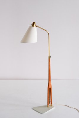 Floor Lamp in Teak and Brass by Hans Bergström for ASEA, Sweden, 1950s-FMT-989850