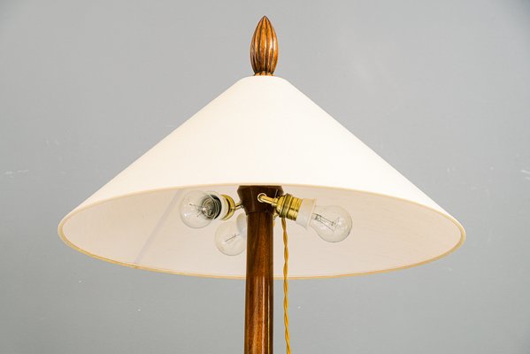 Floor Lamp in Wood with Fabric Shade, Vienna, 1950s-SPD-1723146