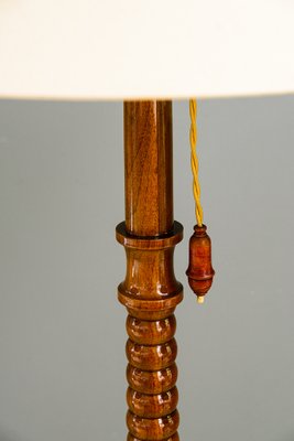 Floor Lamp in Wood with Fabric Shade, Vienna, 1950s-SPD-1723146