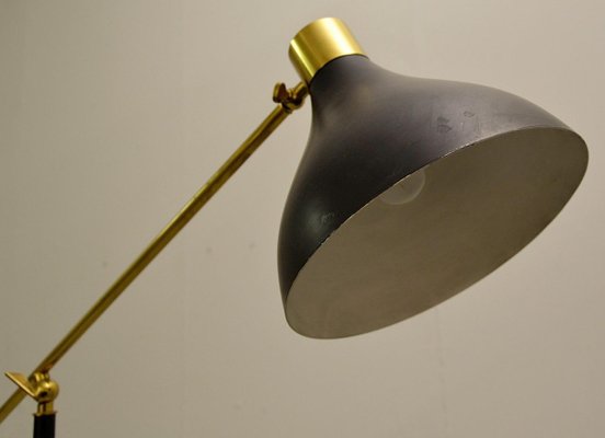 Floor Lamp Marble Base and a Brass Arm from Stilnovo, 1950s-FGA-922592