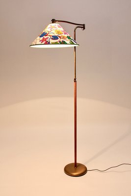 Floor Lamp & Vienna Shade with Josef Frank Fabric by J.T.kalmar Neolift, 1946-NB-1337953