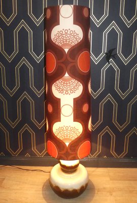 Floor Lamp with Ceramic Base and Space Age Shade, 1970s-AFE-965061