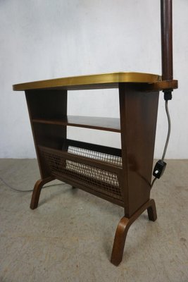 Floor Lamp with Table and Newspaper Holder, 1950s-GPQ-1160716