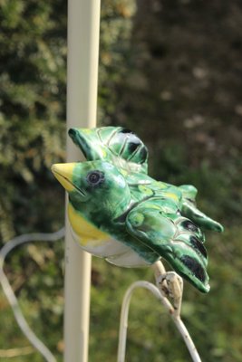 Floor Lamp with Wrought Iron and Ceramic Bird, 1950s-WEQ-1339077