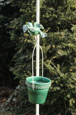 Floor Lamp with Wrought Iron and Ceramic Bird, 1950s-WEQ-1339077