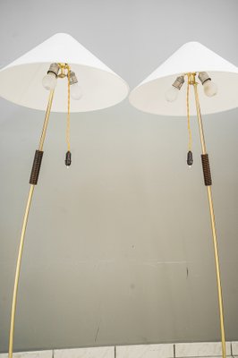 Floor Lamps with Wood Handle by Rupert Nikoll, 1950s, Set of 2-SPD-1772463