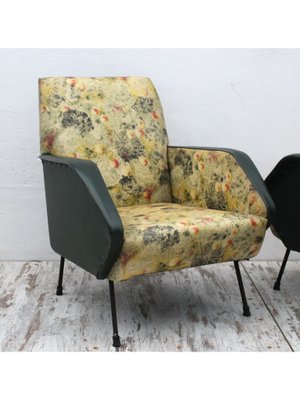 Floral Armchairs, 1950s, Set of 2-DDQ-1797168