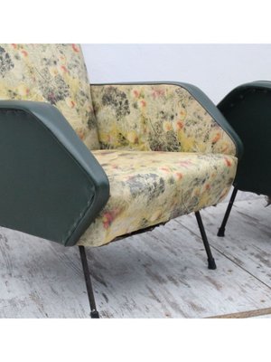 Floral Armchairs, 1950s, Set of 2-DDQ-1797168