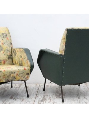 Floral Armchairs, 1950s, Set of 2-DDQ-1797168