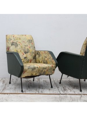 Floral Armchairs, 1950s, Set of 2-DDQ-1797168