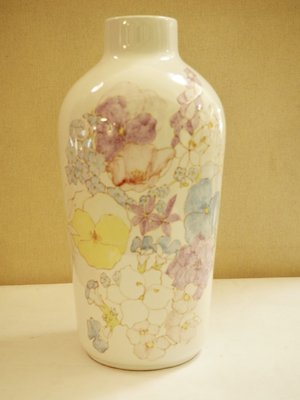 Floral Ceramic Vase from Ernestine Salerno, 1950s-TKR-874451