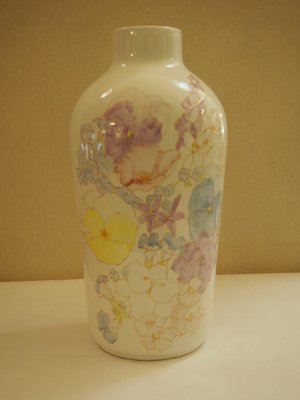 Floral Ceramic Vase from Ernestine Salerno, 1950s-TKR-874451