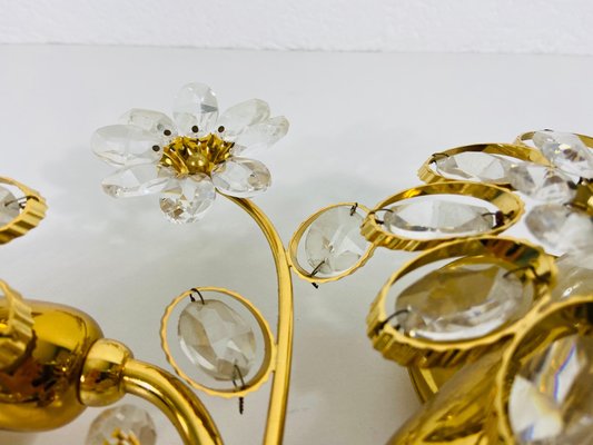 Floral Crystal Glass Sconce from Palwa, Germany, 1960s-PUK-826866