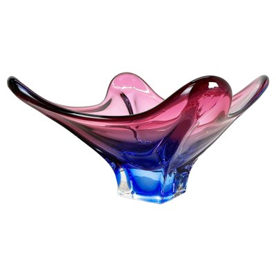 Floral Murano Glass Bowl Centerpiece from Fratelli Toso, Italy, 1970s-QZ-1256942