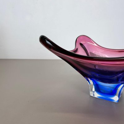 Floral Murano Glass Bowl Centerpiece from Fratelli Toso, Italy, 1970s-QZ-1256942