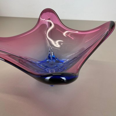 Floral Murano Glass Bowl Centerpiece from Fratelli Toso, Italy, 1970s-QZ-1256942