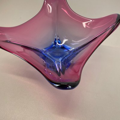 Floral Murano Glass Bowl Centerpiece from Fratelli Toso, Italy, 1970s-QZ-1256942