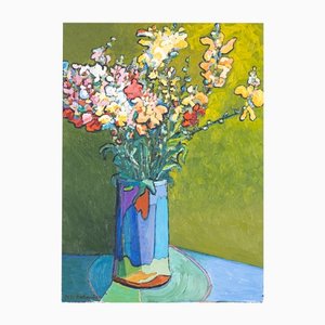 Floral Still Life, 1989, Oil on Wood-GPP-1139977