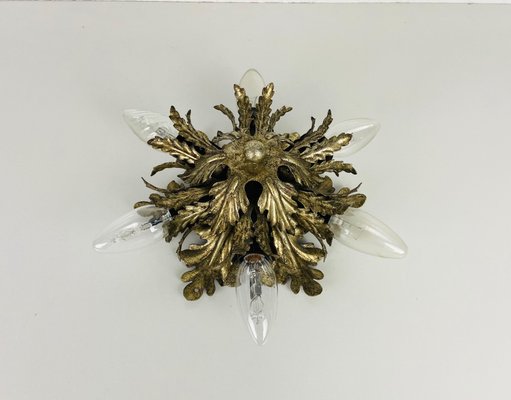 Florentine Flower Flush Mount Attributed to Banci Firenze, 1950s-PUK-933485