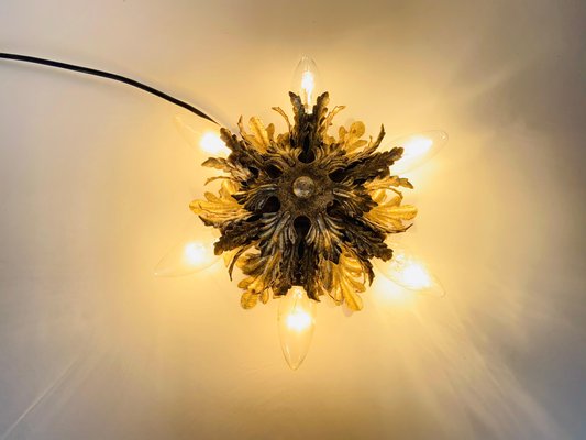 Florentine Flower Flush Mount Attributed to Banci Firenze, 1950s-PUK-933485