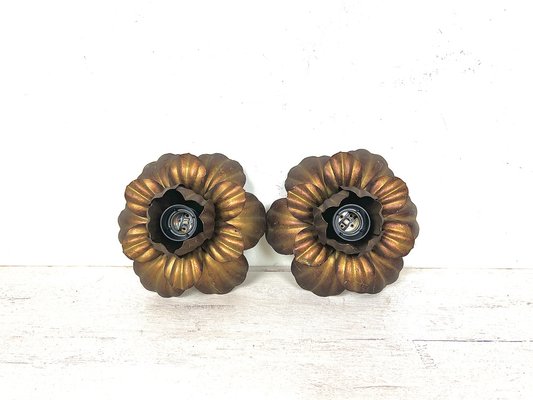 Florentine Flower Wall Sconces, 1960s, Set of 2-WZZ-1354353