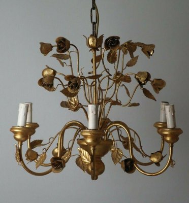 Florentine Hollywood Regency Pendant Lamp with Roses from Kögl, 1960 / 70s-ESB-1376571