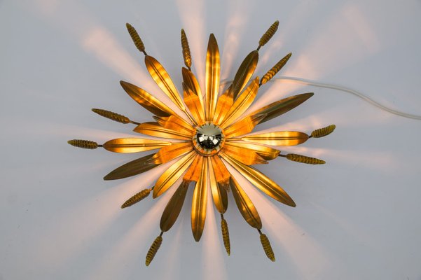 Florentine Italian Metal Ceiling Lamp, 1960s-KQB-1417056