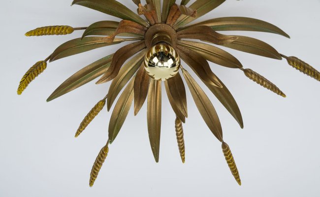 Florentine Italian Metal Ceiling Lamp, 1960s-KQB-1417056