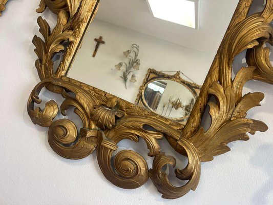 Florentine Mirror with Acanthus Leaf Carving-PXE-2041667