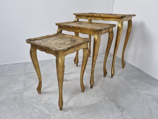 Florentine Nesting Tables by Fratelli Paoletti, 1950s, Set of 3-IRH-1293984