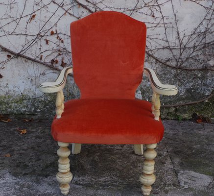 Florentine Style Wooden Lounge Chair, 1920s-KNM-840542