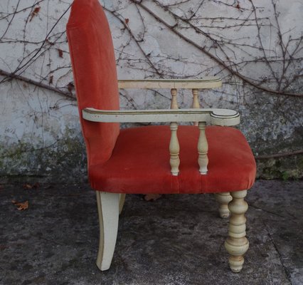 Florentine Style Wooden Lounge Chair, 1920s-KNM-840542